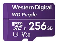WD Purple WDD256G1P0A - Carte mémoire flash - 256 Go - Video Class V30 / UHS-I U3 - micro SDXC - violet WDD256G1P0A