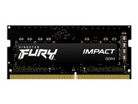 Kingston FURY Impact - DDR4 - kit - 32 Go: 2 x 16 Go - SO DIMM 260 broches - 2666 MHz / PC4-21300 - CL15 - 1.2 V - mémoire sans tampon - non ECC - noir KF426S15IB1K2/32