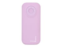 Urban Factory Power Bank Emergency 5600 mAh Pink - Batterie externe - 5600 mAh - sur le câble : Micro-USB, 30-pin Apple, mini-USB - violet clair BAT54UF