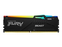 Kingston FURY Beast RGB - DDR5 - module - 8 Go - DIMM 288 broches - 6000 MHz / PC5-48000 - CL40 - 1.35 V - mémoire sans tampon - on-die ECC KF560C40BBA-8