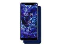 Nokia 5.1 Plus - Android One - 4G smartphone - double SIM - RAM 3 Go / Mémoire interne 32 Go - microSD slot - 5.8" - 2x caméras arrière 13 MP, 5 MP - front camera 8 MP - bleu nuit brillant 11PDAL01A04