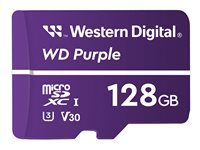 WD Purple WDD128G1P0A - Carte mémoire flash - 128 Go - Video Class V30 / UHS-I U3 - micro SDXC - violet WDD128G1P0A