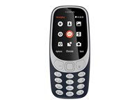 Nokia 3310 - Téléphone de service / Mémoire interne 16 Mo - microSD slot - Écran LCD - 320 x 240 pixels - rear camera 2 MP - bleu foncé mat A00028257