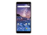 Nokia 7 plus - 4G smartphone - double SIM - RAM 4 Go / Mémoire interne 64 Go - microSD slot - Écran LCD - 6" - 2160 x 1080 pixels - 2x caméras arrière 12 MP, 13 MP - front camera 16 MP - noir cuivre 11B2NB01A09