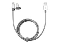 Verbatim Sync & Charge - Câble Lightning - Lightning, Micro-USB Type B mâle pour USB mâle - 1 m - argent 48869