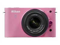 Nikon 1 J1 - Appareil photo numérique - Hybride - 10.1 Mpix - 3 x zoom optique objectifs 1 NIKKOR VR 10-30 mm et 30-110 mm - rose VVA153K003