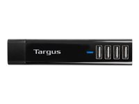 Targus 4-Way USB Fast Charger - Adaptateur secteur - 4.8 A - 4 connecteurs de sortie (USB) - noir - Australie, Royaume-Uni, Etats-Unis, Europe APA750EU