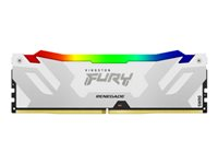 Kingston FURY Renegade RGB - DDR5 - module - 16 Go - DIMM 288 broches - 6000 MHz / PC5-48000 - CL32 - 1.35 V - mémoire sans tampon - on-die ECC - blanc, argent KF560C32RWA-16