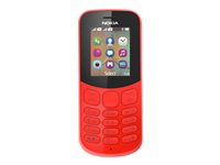 Nokia 130 - Téléphone de service - double SIM - RAM 4 Mo / Mémoire interne 8 Mo - microSD slot - 160 x 120 pixels - rear camera 0,3 MP - rouge A00028604
